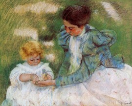Mary Cassatt. "Mother Playing With Child."