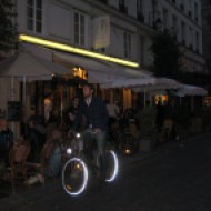 Rental bicycles are widely available throughout Paris. They always have lots of lights and safety neon.