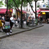 The small square in Le Marais with its cafés.