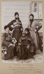 Four members of the Tsar's Imperial Russian Cossack bodyguard. Source: Pinterest. 
